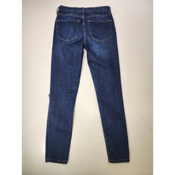 Free People Women Skinny Jeans Blue Dark Wash Distressed 61855-16515125 Size 28R - Picture 4 of 7